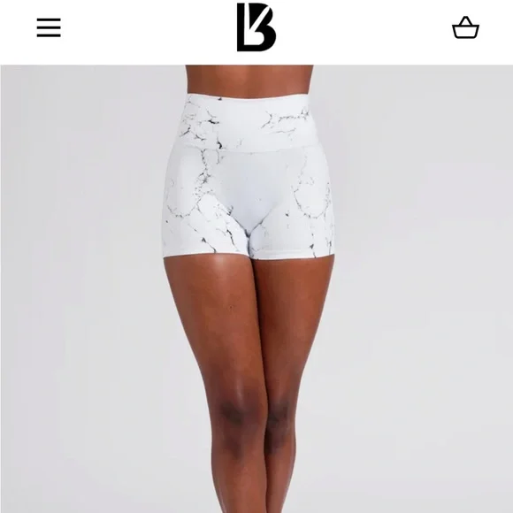 BuffBunny White Marble Women Shorts Medium - Picture 1 of 7